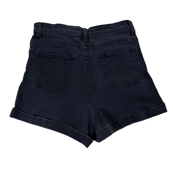 Brandy Melville ~ Black Denim Shorts ~ high waisted ~ size Small - Picture 2 of 7